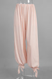 Elastic Waist Casual Tie Hem Pants