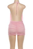 Elegant Plunge Halter Dress