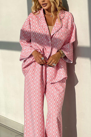 Patterned Lounge Pant Set