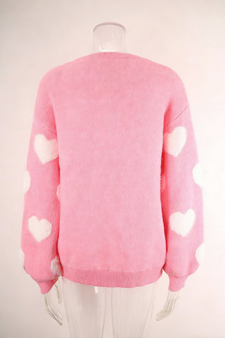 Heart Patterned Cozy Sweater