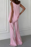 Sleeveless Wide-Leg Suit Set
