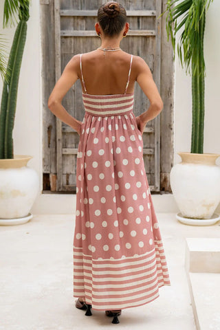 Striped and Polka Dot Maxi Dress