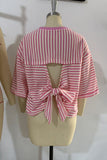 Striped T-Shirt with Bow Back Detail