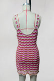 Wavy Pattern Sleeveless Casual Dress