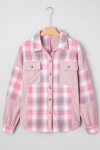 Casual Plaid Button-Up Jacket