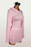 Zip-Front Hooded Skirt Set