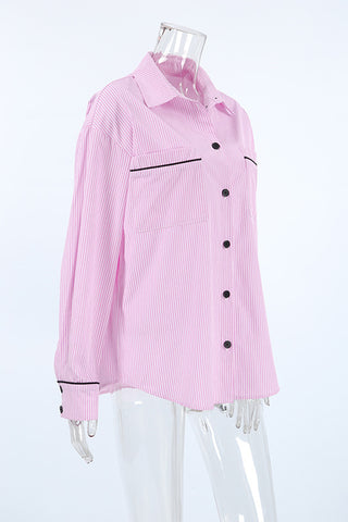 Oversized Striped Button-Down Shirt