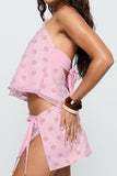 Floral Halter Crop Top and Skirt Set