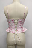 Floral Peplum Corset Tank Top