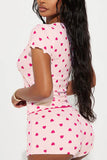 Heart Print Loungewear Set