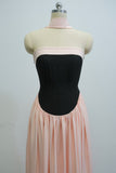 Strapless Two-Tone Maxi Dress