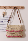 Woven Shoulder Bag with Leather Strap