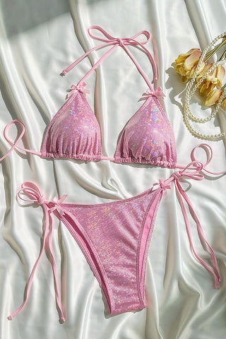 Stylish Tie-Front Bikini Set