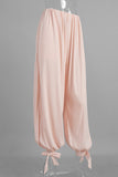Elastic Waist Casual Tie Hem Pants