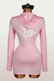 Zip-Front Hooded Skirt Set