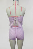 Crochet Strapless Short Set