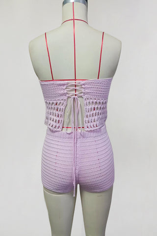 Crochet Strapless Short Set