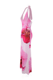 Halter Neck Floral Maxi Dress