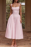 Gingham Sundress with Square Neckline