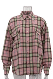 Plaid Button-Front Oversized Shirt