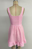 Sleeveless Mini Dress with Ruffled Hem