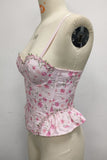 Floral Peplum Corset Tank Top