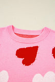 Heart Patterned Oversized Sweater