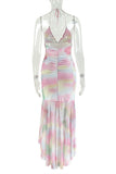 Halter Ruched Midi Dress