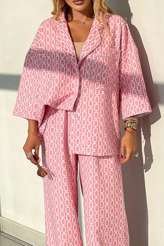 Patterned Lounge Pant Set