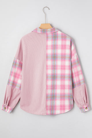 Casual Plaid Button-Up Jacket