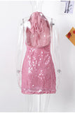 Halter Neck Sequin Bodycon Dress