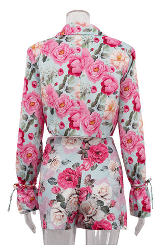 Floral Blazer and Skirt Set