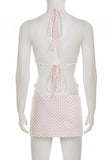 Polka Dot Bikini with Skirt Set