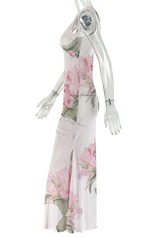 Floral Sleeveless Casual Maxi Dress