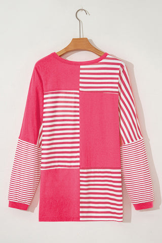 Striped Sweatshirt with Asymmetric Design