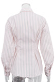 Striped Button-Front Shirt with Tie