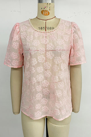 Floral Lace Short Sleeve Top