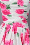 Strapless Floral Evening Dress