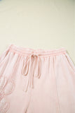 Flower Patch Knit Cropped Wide Leg Pants