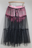 Layered Skirt with Sheer Overlay