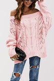 Cable-Knit Off-Shoulder Sweater