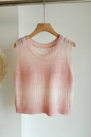 Knit Sweater Vest with Textured Design