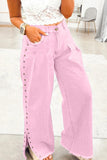 Studded Split Leg Wide Jeans
