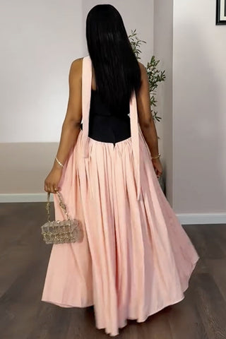 Strapless Two-Tone Maxi Dress