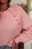 Embellished Button Sweater