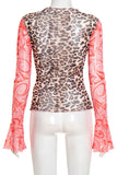 Abstract Patterned Long Sleeve Blouse
