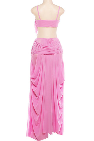 Elegant Draped Skirt Set