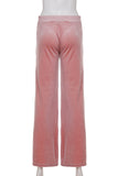 Wide-Leg Casual Pants with Butterfly Detail