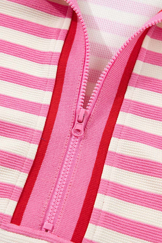 Striped Skirt Set with Polo Top