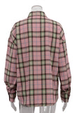 Plaid Button-Front Oversized Shirt